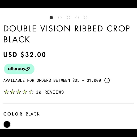 NWOT black ribbed crop top button up - Picture 3 of 3